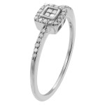 Journee Collection Sterling Silver Engagement Ring with Sparkling 1/3 ct Diamond Halo