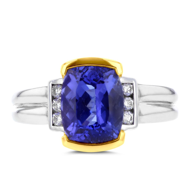 Gorgeous Yaffie La Vita Ring with Sparkling Tanzanite and Dazzling White Diamonds