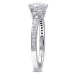 White Gold Diamond Floral Engagement Ring - Yaffie 1CTTW