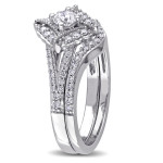 Princess Cut Diamond Wedding Ring Set with White Gold & 5/8ct TDW from Yaffie