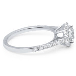 Sparkling Yaffie Gold Diamond Halo Engagement Ring with 1.16ct TDW and Cathedral Setting