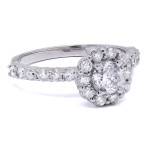 Lush Flower Halo Ring with 1.4ct Diamond Sparkle by Yaffie Gold