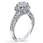 Sparkling Yaffie White Gold Semi-Mount Engagement Ring with 0.31ct TDW Diamond