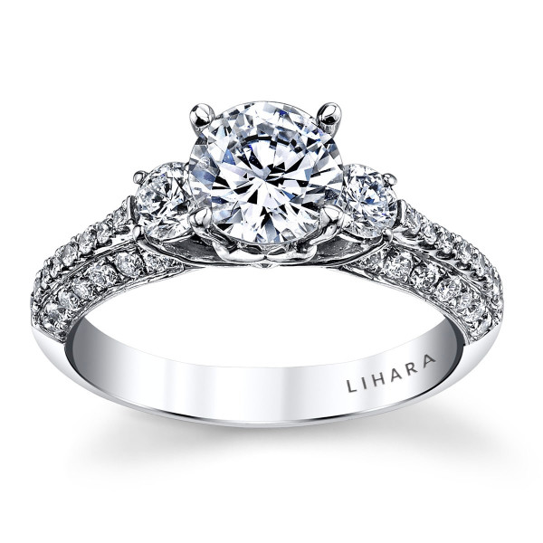 Yaffie 0.72ct TDW Semi-Mount Diamond Engagement Ring in Brilliant White Gold