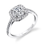 Dazzling Yaffie White Gold Engagement Ring with 0.30ct TDW Semi-Mount Diamond