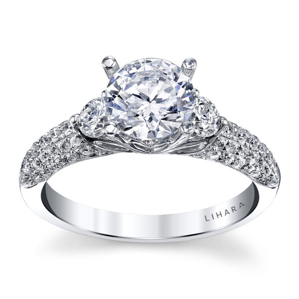A Stunning Semi-Mount Diamond Engagement Ring in Yaffie White Gold, Featuring 0.62ct TDW of Pure Brilliance.