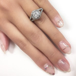 Dazzling Yaffie White Gold Semi-Mount Halo Diamond Ring with 1/4ct TDW