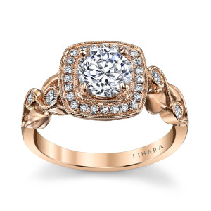 Rose Gold 1/4ct TDW Semi-mount Diamond Engagement Ring - Custom Made By Yaffie™