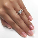 Yaffie White Gold Diamond & Cubic Zirconia Ring - 1/2ct TDW