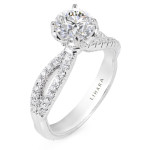 White Gold Ring with 1/4ct TDW of Diamonds and Cubic Zirconia by Yaffie