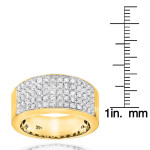 Designer Wedding Band with Sparkling Pave Diamonds - Yaffie Gold 1 3/4 Carat TDW