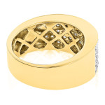 Designer Wedding Band with Sparkling Pave Diamonds - Yaffie Gold 1 3/4 Carat TDW