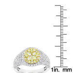 Golden Engagement Ring - Yaffie Sparkles with 1.75ct White and Yellow Diamonds