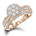 Clustered Brilliance: Yaffie Gold 1 3/5ct TDW Diamond Ring