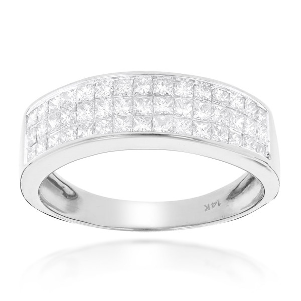 Golden Yaffie Princess-cut Diamond Wedding Band with 1.375ct Total Diamond Weight