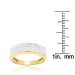 Golden Yaffie Princess-cut Diamond Wedding Band with 1.375ct Total Diamond Weight