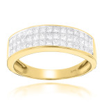 Golden Yaffie Princess-cut Diamond Wedding Band with 1.375ct Total Diamond Weight