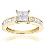 Princess-Cut Diamond Engagement Ring with 2.25ct TDW by Yaffie Gold