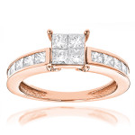 Princess-Cut Diamond Engagement Ring with 2.25ct TDW by Yaffie Gold