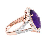 Purple Amethyst and Diamond Ring by Yaffie Gold (3/4ct TDW)