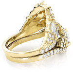 Designer Halo Engagement Ring Set with 3ct TDW of Yaffie Gold Diamonds