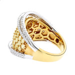Cocktail Ring with White and Yellow Diamonds, 3ct TDW - Yaffie Gold