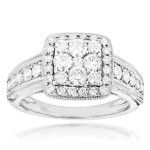 Designer Yaffie White Gold Engagement Ring with 1.33ct of Sparkling Diamonds