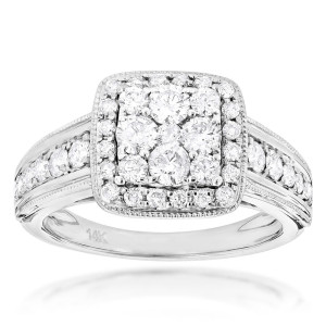 Designer Yaffie White Gold Engagement Ring with 1.33ct of Sparkling Diamonds