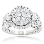 Cluster Diamond Ring - Yaffie in White or Gold with 2ct TDW