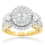 Cluster Diamond Ring - Yaffie in White or Gold with 2ct TDW
