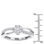 0.4ct Diamond Flower Ring for Women in White Gold by Yaffie