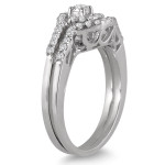 White Gold Bridal Set with 1/2ct Sparkling Diamonds from Yaffie