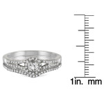 Yaffie Split Shank Bridal Set with White Gold and 1/3ct TDW of Diamonds
