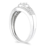 Sparkling Yaffie White Gold Bridal Ring Set with 3/8ct TDW Diamond Halo
