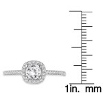 Dazzling Yaffie Engagement Ring with a 3/4 ct TDW Diamond Halo in White Gold