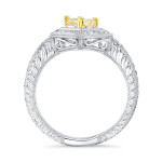 Yellow and White Diamond Princess Engagement Ring by Yaffie Matthew Ryan Design