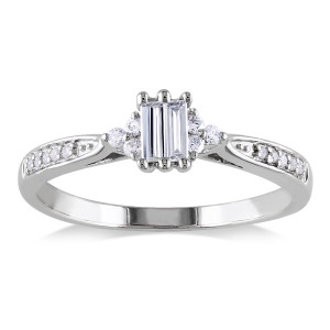 Baguette Cut Diamond Ring with 1/4ct TDW by Yaffie Gold