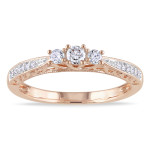 Gold Yaffie Ring with 3 Diamonds totaling 1/4ct TDW