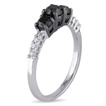 Yaffie ™ Custom Gold Ring with 1 Carat TDW of Black and White Diamonds