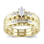 Elegant Yaffie Gold Bridal Set with 2/5ct TDW Diamonds