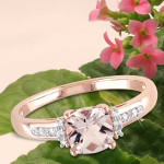 Morganite & Diamond Engagement Ring in Yaffie Rose Gold
