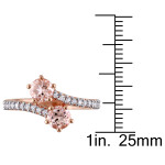 Yaffie Dreamy Rose Gold Diamond Bypass Ring with Morganite Sparkle