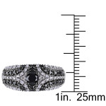 Yaffie ™ Custom White Gold Ring: Black & White Diamond Engagement, 1 1/10ct TDW