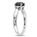 Stunning 1 1/2ct TDW Black Diamond Solitaire Ring in Yaffie ™ White Gold