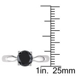 Yaffie Unique Creation: Black Diamond Solitaire Ring with 1 1/2ct TDW in White Gold