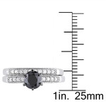 Yaffie™ Custom Black and White Diamond Bridal Ring Set with 1 1/3ct TDW of White Gold Glamour.