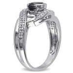 Yaffie Custom Black and White Diamond Ring, crafted with 1 1/4ct TDW in White Gold.