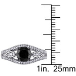 Yaffie Custom Black and White Diamond Ring, crafted with 1 1/4ct TDW in White Gold.