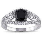 Yaffie Custom Black and White Diamond Ring, crafted with 1 1/4ct TDW in White Gold.