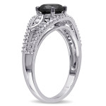 Yaffie Custom Black and White Diamond Ring, crafted with 1 1/4ct TDW in White Gold.